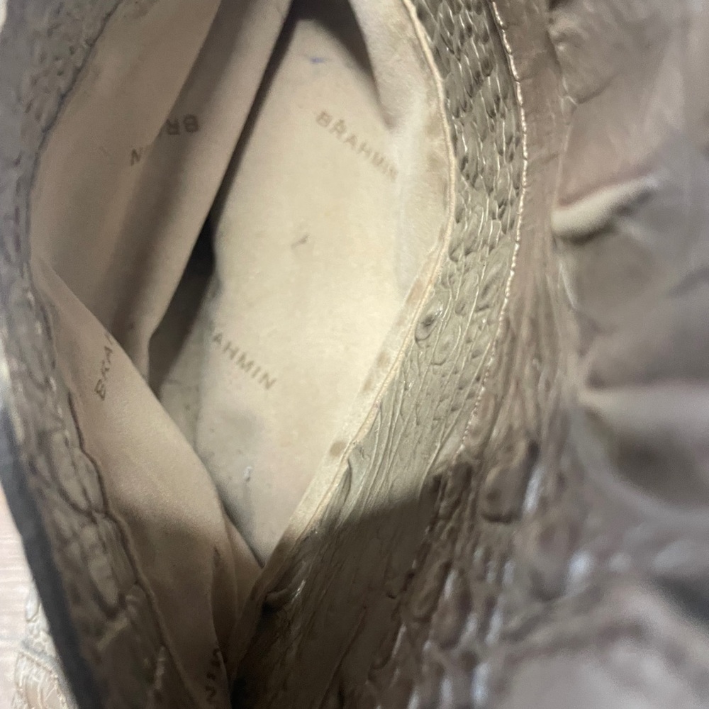 Brahmin Silver Crocodile-Embossed Medium Asher Tote - Picture 10 of 13